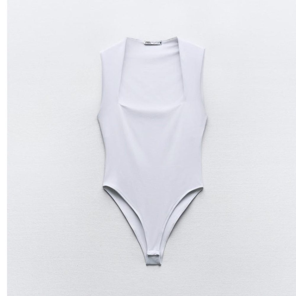 Zara White Sleeveless Bodysuit
